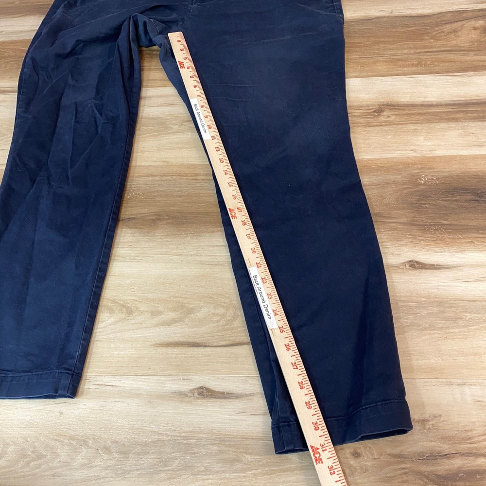 Gap Chino Pants Mens 42x32 Skinny Navy Blue Stretch Cotton Trousers - Picture 5 of 9